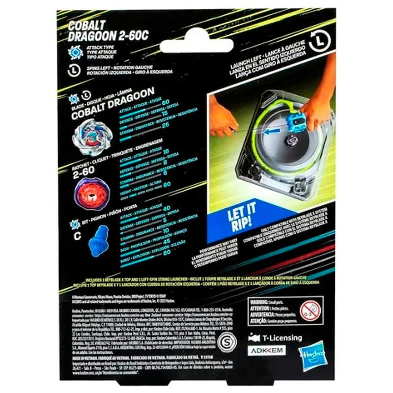 Beyblade X Lançador Deluxe Cobalt Dragoon 2-60C G1491 - Hasbro